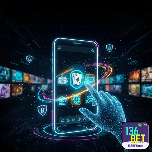 Imagem da interface do aplicativo 136bet mostrando opções de apostas e o logo do site 136bet